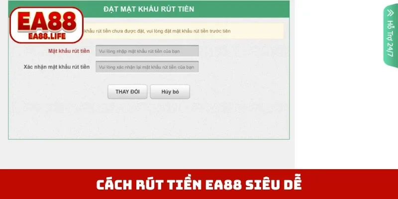 Cách rút tiền EA88 siêu dễ