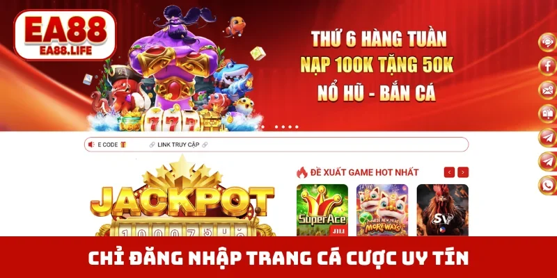 Chỉ đăng nhập trang cá cược uy tín chính thức